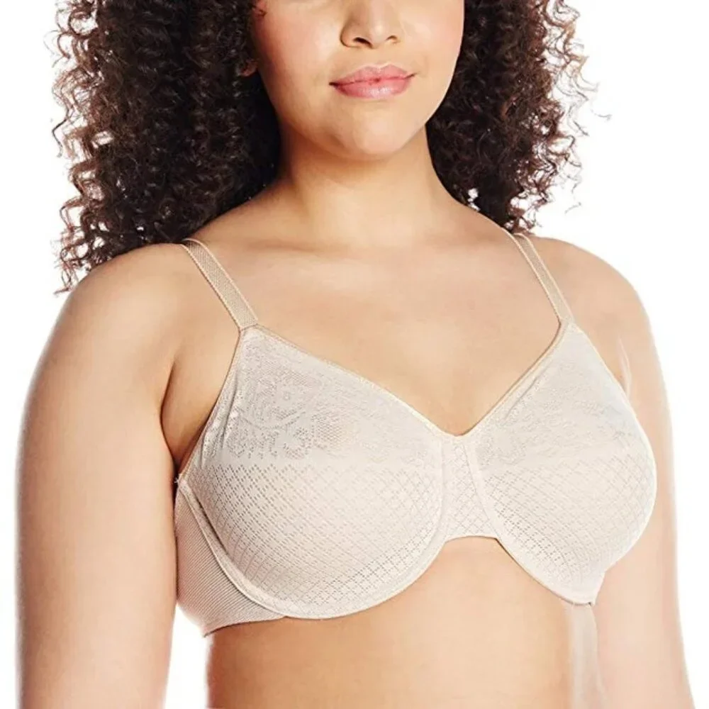 NWT Wacoal Visual Effects Unlined Underwire Minimizer Bra Nude 40D - Picture 2 of 4